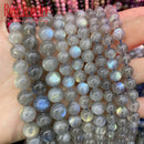 AAAAA级天然太阳石石英桃色圆形散珠 15英寸长串 4 6 8 10 12毫米 可选尺寸 适用于珠宝制作手链