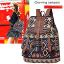 New style backpack retro pattern canvas female bag fashion travel drawstring backpack multifunctional student school bag
