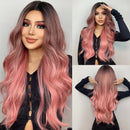 EASIHAIR Long Black Synthetic Wigs for Women Middle Part Wigs Natural Hair Wavy Wig Cosplay Heat Resistant Black Hair Wig
