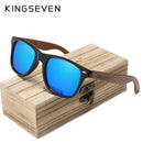 KINGSEVEN 新黑胡桃木偏光太阳镜 男士眼镜 手工制作 UV400 防护复古木盒
