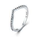 WOSTU Simple Rings 100% 925 Sterling Silver Shimmering Wish Stackable Ring For Women Wedding Original Fashion Jewelry Gift