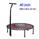 40" Fitness trampoline Silent Mini with Adjustable Handle length Adults Kids indoor GYM Bungee Rebounder Jump Trainer Workout