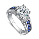 Szjinao Real 2ct 8mm Round Cut Moissanite Ring Women Diamond 925 Sterling Silver Luxury Gift Female Wedding &amp; Engagement Jewelry