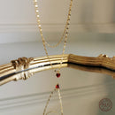 925 Sterling Silver Simple  Heart Crystal Pendant Necklace Women Light Luxury Double Clavicle Chain Jewelry