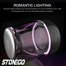 STOENGO 透明设计真无线立体声扬声器，带呼吸灯、TWS 蓝牙 5.0、TF 卡和 AUX 音频输入