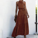 Summer Long Dress Women 2022 Polka Dot Casual Midi Dresses Black Halter Strapless Sundress Vacation Dress Clothes For Women