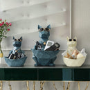 Resin figurine home office storage box with tissue box on tabletop décor Desk organiser key Tools fruit Nuts candy storage bowl