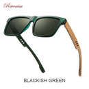 Ravenisa 斑马木方形太阳镜 偏光太阳镜 男士品牌设计师木质眼镜架 Oculos De Sol Feminino