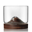 5oz Mountain Wine Glass mug with Wooden chinese tea mug Bottom Whiskey Glasses Japanese Household Tea Cup wood mug gift