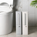 3 in 1 Narrow Trash Can with Toilet Brush Set Bathroom Plastic Waste Bin Kitchen Dustbin Garbage Storage Organizer Eco-friendly