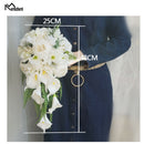 Meldel Bride Waterfall Wedding Bouquet Artificial Vintage Peony Hydrangea Flower Calla Lily Marriage Supplies Luxurious Bouquets