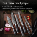 XINZUO 6PCS Kitchen Knives Sets High Carbon Japanese Style VG10 Damascus Steel Chef Santoku Bread Utility Knife Pakkawood Handle
