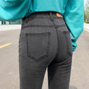 NEW Women Stretch High Waist Classic Retro Jeans Lady Clothes 38 40 Skinny Pants Push Up Leggings Mom Jeans Pencil Trousers