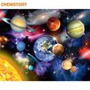CHENISTORY 地球太空数字油画现代墙壁艺术画数字涂色画独特礼物数字油画家居装饰