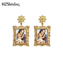 2020 Antique Dangle Earrings Mother of God Virgin Mary Retro Paintings Glass Cabochon Mandala Pendants Jewelry for Women
