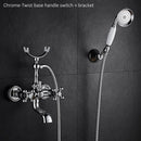 Luxury Crystal Handle Bathtub Gold Brass Faucet with Hand Shower Telephone Type Bath Faucets Sets Mixer Tap Wall Mounted EL8310G