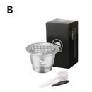 ICafilas  Reusable Coffee Filter for Nespresso  Machine With Tamper Stainless Steel Capsule for Nospresso