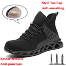 Men Safety Shoes with Metal Toe Indestructible Ryder Shoe Work Boots with Steel Toe Waterproof Breathable Sneakers Work Shoes