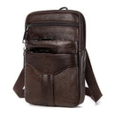 WESTAL Small Men's Bag Genuine Leather Flap Phone Belt Pouch Men's Shoulder Bags Men Leather Crossbody Bags Over The Shoulder