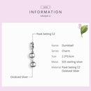 WOSTU Fashion 925 Sterling Silver Dumbbell Fitness Charms Fit Original Bracelet Pendant Beads Women DIY Necklace Jewelry CQC1340