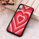 适用于 iPhone 6 6S 7 8 Plus X Xs Max XR 11 Pro 12 13 MINI 的 Iretmis 5 5S SE 2020 手机壳 软硅胶 TPU 红心拿铁