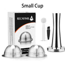 ICafilas意式浓缩咖啡胶囊 Nespresso Vertuoline & Vertuo不锈钢（G2）可再填充胶囊可重复使用过滤器