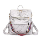 Retro Large Backpack Women PU Leather Rucksack Women&