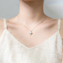 MODIAN Link Chain Necklace for Women Pure 925 Sterling Silver Dazzling Zircon Hearts Cute Robot Pendant Necklace Fine Jewelry