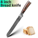 Kitchen Knife 1-9pcs Chef Knives 7CR17 440C High Carbon Stainless Steel Damascus Drawing Gyuto Cleaver Set Slicer Santoku Knife