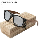 KINGSEVEN 新黑胡桃木偏光太阳镜 男士眼镜 手工制作 UV400 防护复古木盒