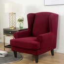 Wing back Chair Cover Jacquard Spandex Stretch Slipcovers for office Chairs Stylish 2 Piece Set With Elastic Band