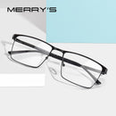 MERRYS DESIGN 男士钛合金眼镜框商务风格男款方形超轻眼部近视处方眼镜 S2057