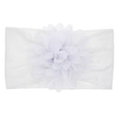 Nishine Soft Stretch Satin Rose Flower Baby Headband Newborn Knot Wide Nylon Headwraps Turban Girls Headwear Kids Photo Props
