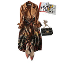 New Women's raincoat autumn and winter suede long-sleeved Trench Women's coat 3xl