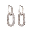 ZHUKOU one pair Hoop Earrings Women CZ Jewelry Gold /Silver Color Rectangle Earring Hoops for party birthday gifts model:VE129