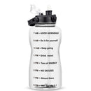 Quifit加仑2升吸管水壶 3.8和2升大容量Tritan材质 不含BPA 励志标语 时间刻度 2000毫升水壶