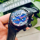 Reef Tiger/RT Chronograph Sport Watches for Men Skeleton Dial with Date Three Counters Luminous Rose Gold Unique Watches RGA792