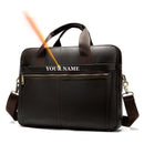WESTAL Men's Briefcases Messenger Bag Men's Genuine Leather 14'' Laptop Bag Man Leather Office Business Bags for Document 8572