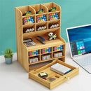 2021 Creative Multi-function Wooden Desktop Pen Holder Office School Stationery Storage Stand Case Desk Pen Pencil Organizer