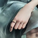 Korean fashion jewelry exquisite copper inlaid zircon hollow twisted ring elegant women wedding party opening adjustable ring