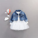 2021 Autumn Infant Baby Girls Clothes Sets Princess Denim Jacket + Dress 2Pcs Baby Girl Outfit Suits for Baby Girl Clothing Set