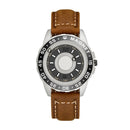 EUTOUR Original brand new magnetic black technology no pointer  men's and women's high-end quartz watch leather strap