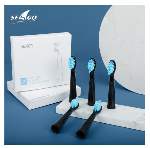 SEAGO 电动替换刷头 声波牙刷卫生护理 899 套装（4个刷头），适用于 SG910 SG507 SG958 SG515 SG949 SG575