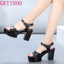 GKTINOO New Summer Women Sandals Shoes 2023 Thick With OL Korean Summer Sandals Large Size Genuine Leather Women Shoes Sandals