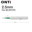 ONTi一键式光纤清洁笔可清洁2.5mm SC FC ST和1.25mm LC MU连接器，清洁次数超过800次