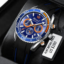 WISHDOIT 2021 New Fashion Diving Watch Men's Blue Top Brand Luxury Stainless Steel Waterproof Leisure Sports Quartz Men's Watch