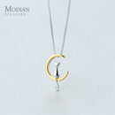 Modian Real 925 Sterling Silver Gold Color Animal Cat Sets Charm Stud Earrings For Women Fashion Necklace Pendant Party Jewelry