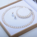 珍珠首饰套装 天然淡水珍珠项链手链 925纯银耳环 女士礼物 2021潮流