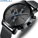 Men's Watch CRRJU Luxury Business Men Stainless Steel WristWatch Men's Military waterproof Date Quartz watches relogio masculino