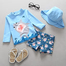 Swimwear for Children 3 Pieces Long Sleeve Swimsuit Kids Sun UV Protection Baby Bathing Clothes Child Toddler Swimming Suit Boys